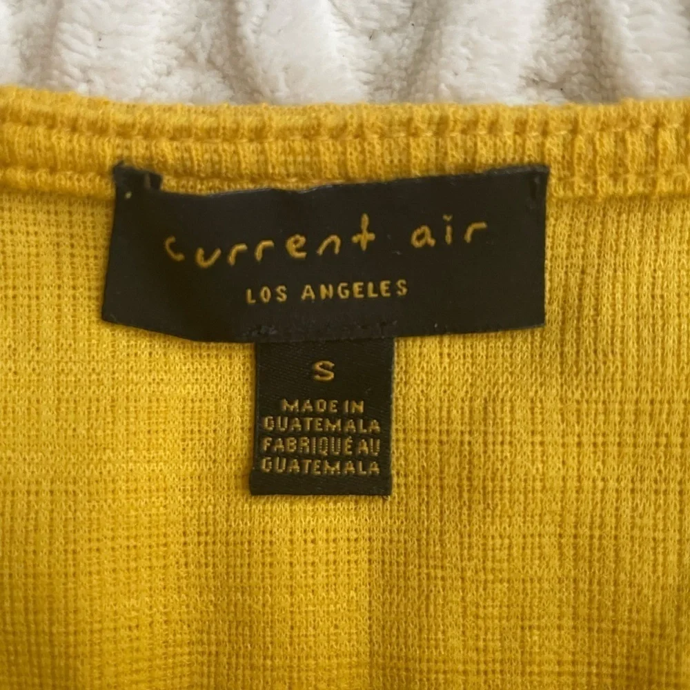 Anthropologie Current Air Yellow Cross Back Textured Tank Size Small